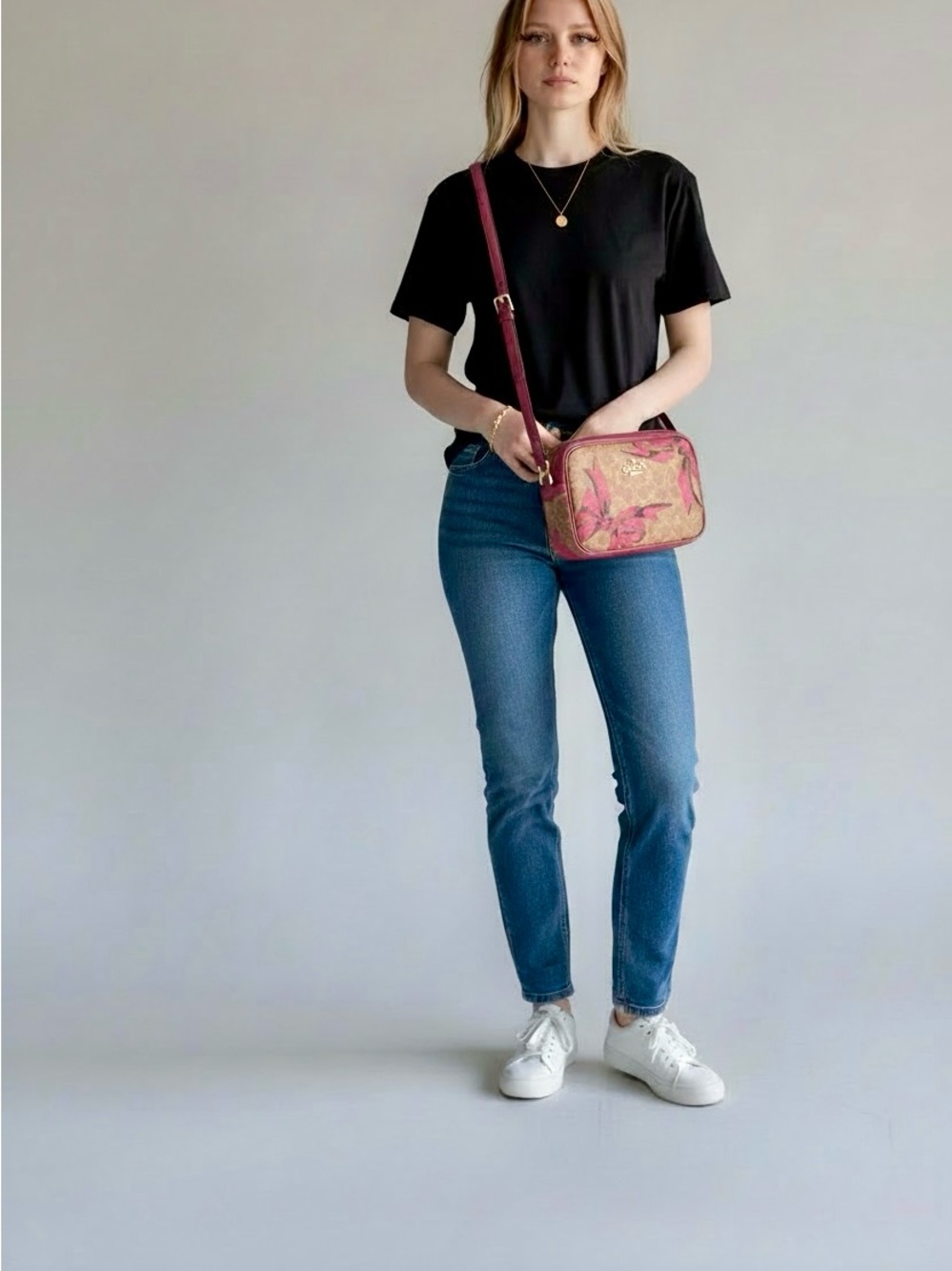 Coach Jamie Camera Bag with Bow Print – Raspberry.